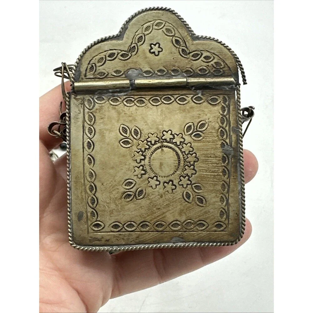 Vintage Prayer Box Holder Necklace Tibetan Beaded Chain Handmade - Picture 13 of 16